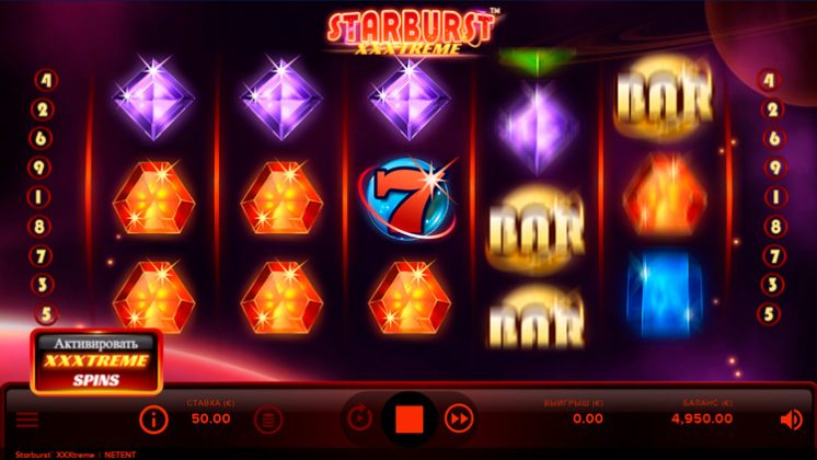 Бонусные опции и их особенности Starburst XXXtreme