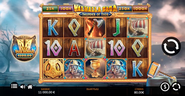 Внешний вид игрового слота Valhalla Saga Thunder of Thor