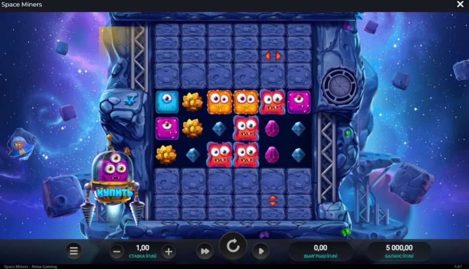 Оформление игрового автомата Space Miners