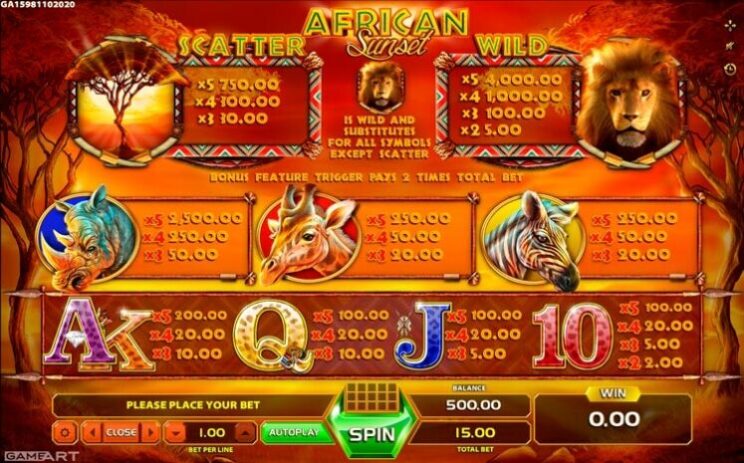 Символы African Sunset