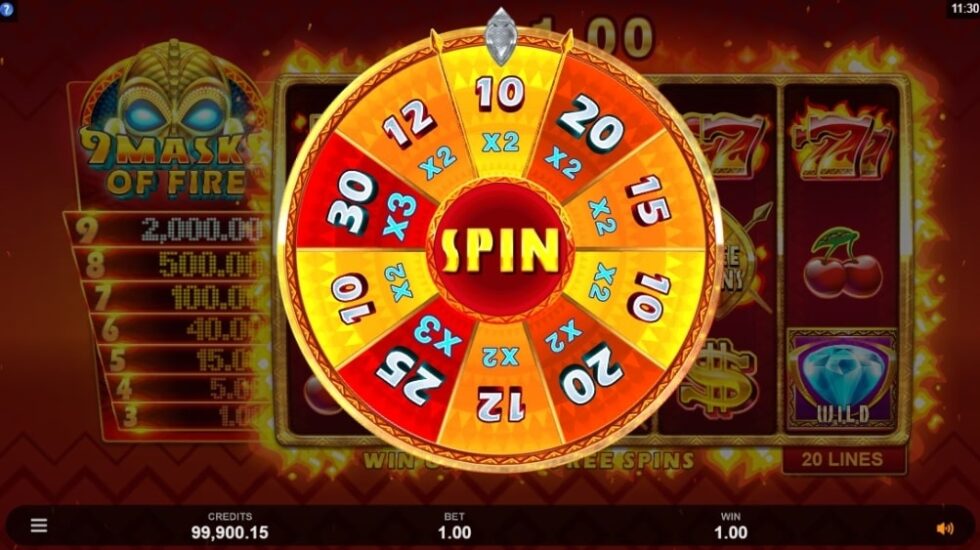 Встроенные бонусы 9 Masks of Fire