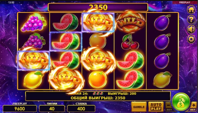 Оформление автомата Fiery Fruits