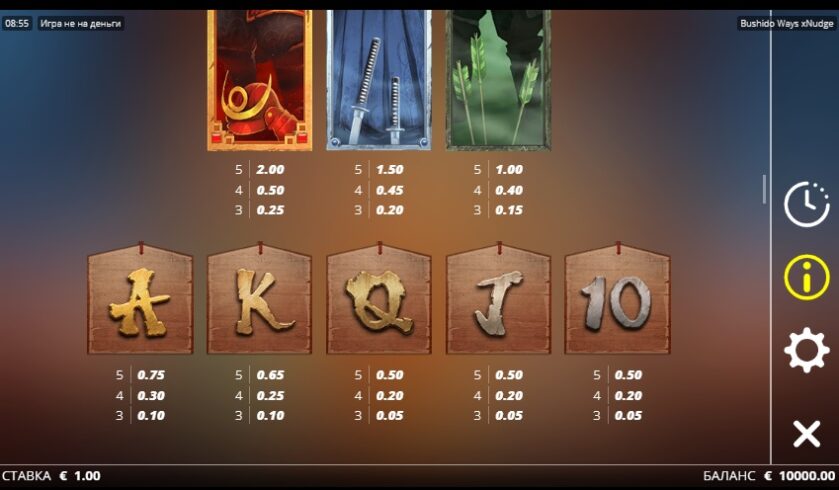 Символы Bushido Ways xNudge