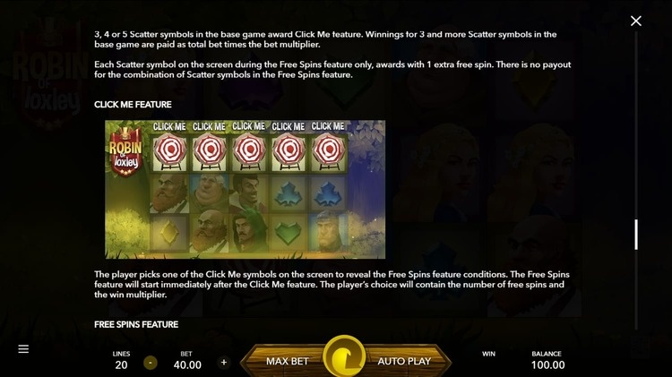 Встроенные бонусы Robin of Loxley