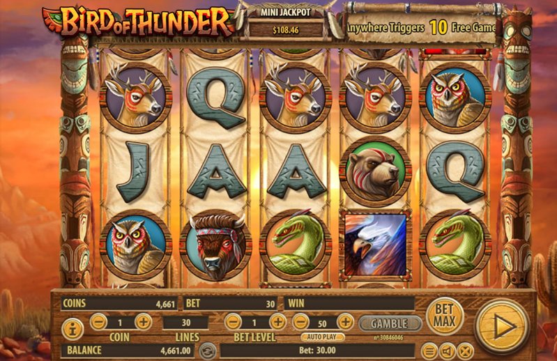 Дизайн слота Bird of Thunder