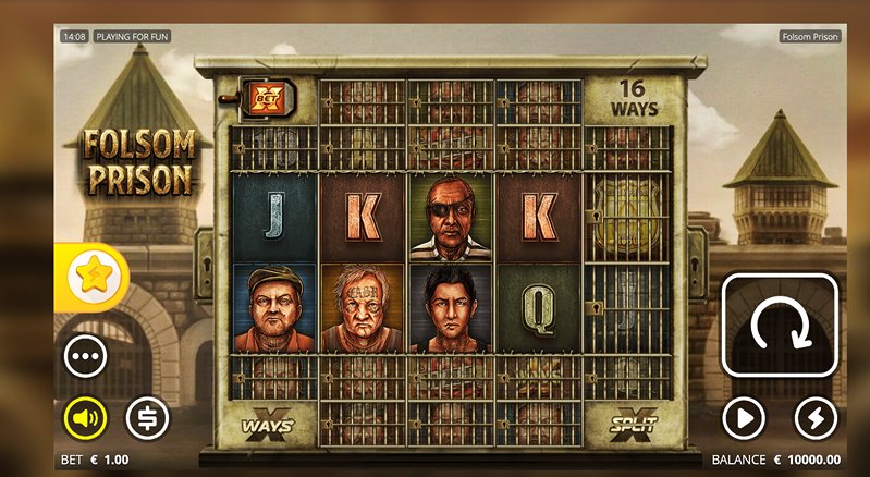 Интерфейс слота Folsom Prison