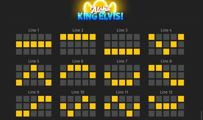 Линии слота Aloha King Elvis