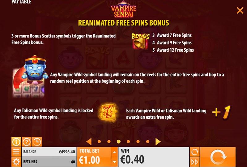 Фриспины слота Vampire Senpai
