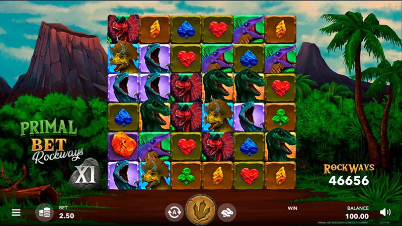 Геймплей слота Primal Bet. RockWays