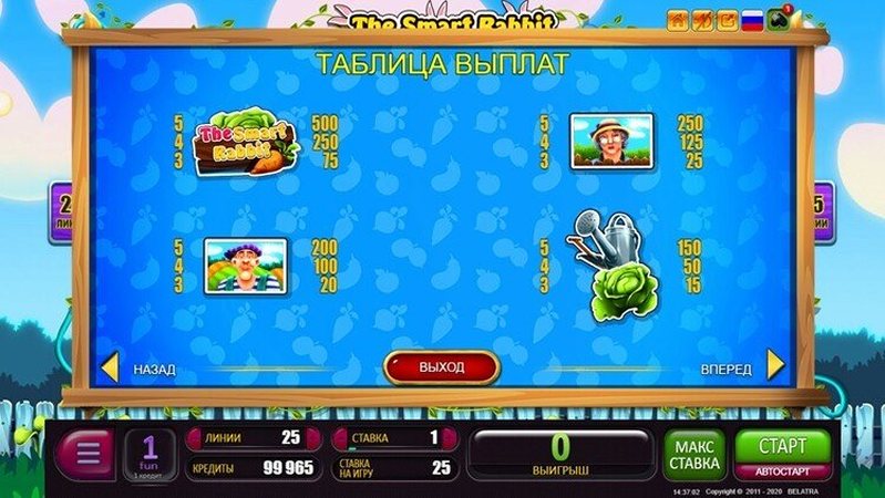 Символы слота The Smart Rabbit