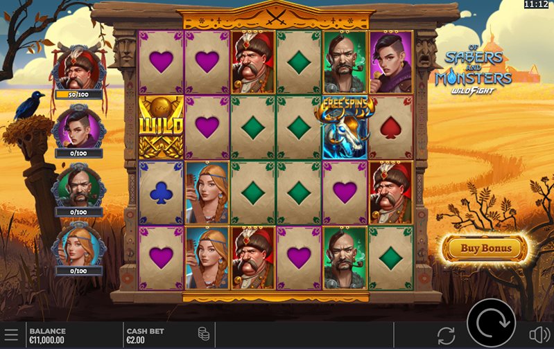 Дизайн слота Of Sabers and Monsters